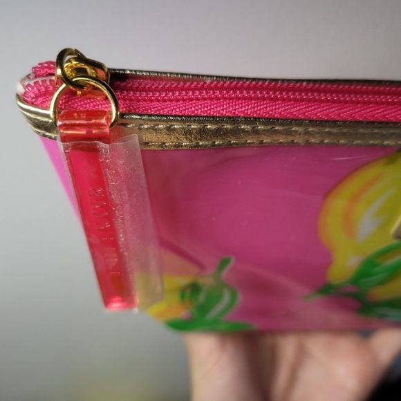 Lilly Pulitzer X Estée Lauder Pucker Up makeup / cosmetics bag, lemon print - Picture 6 of 8